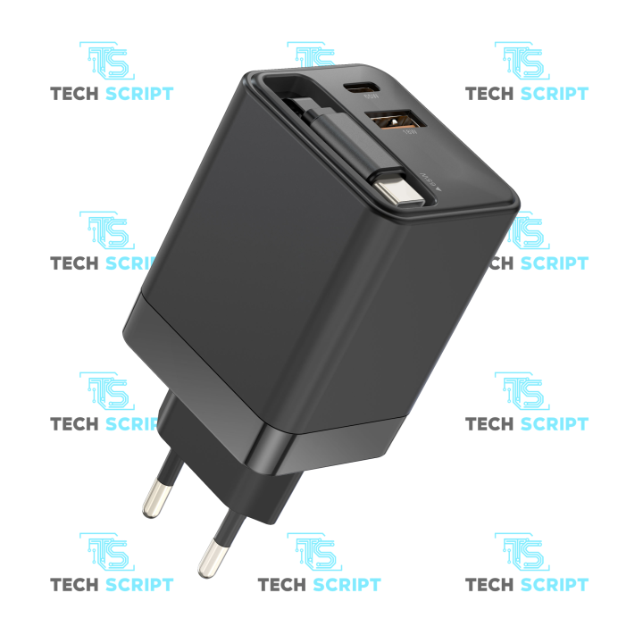 Chargeur rétractable 65W - Charge Rapide & Compact